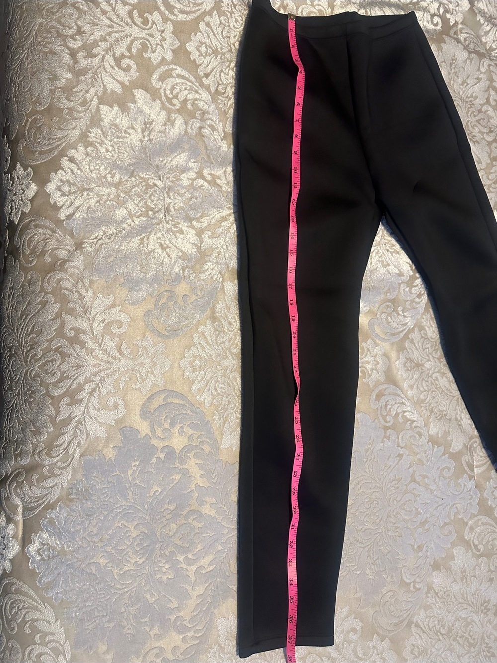 NEW- Black 2 piece pant set- Ruffled hem top with deep V Neck & fitted pants. - Picture 7 of 9